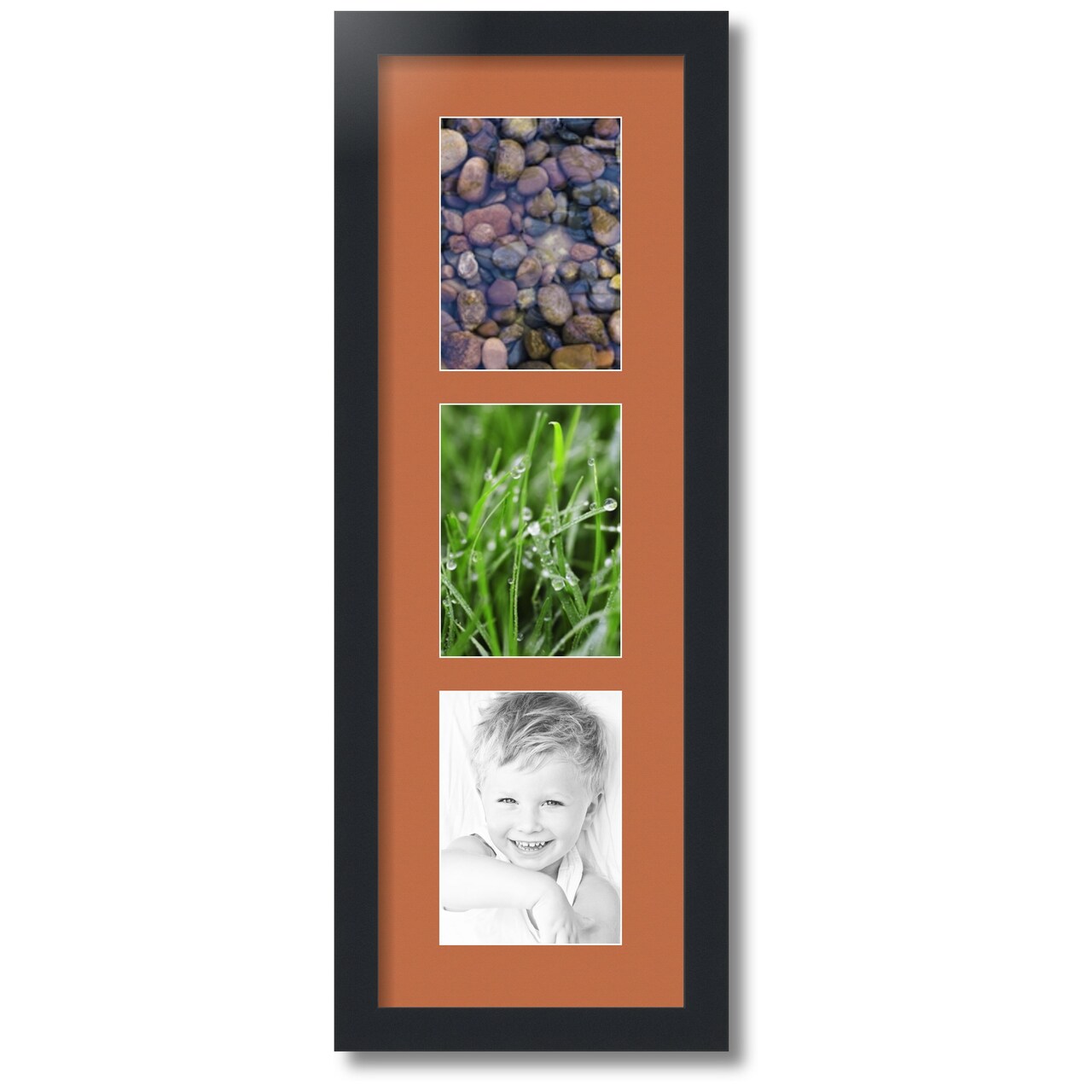 ArtToFrames Collage Photo Picture Frame with 3 - 5x7 inch Openings, Framed in Black with Over 62 Mat Color Options and Plexi Glass (CSM-3926-138)